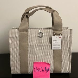 Lululemon Two-Tone Mini Canvas Tote Bag - Mojave Tan / Light Ivory